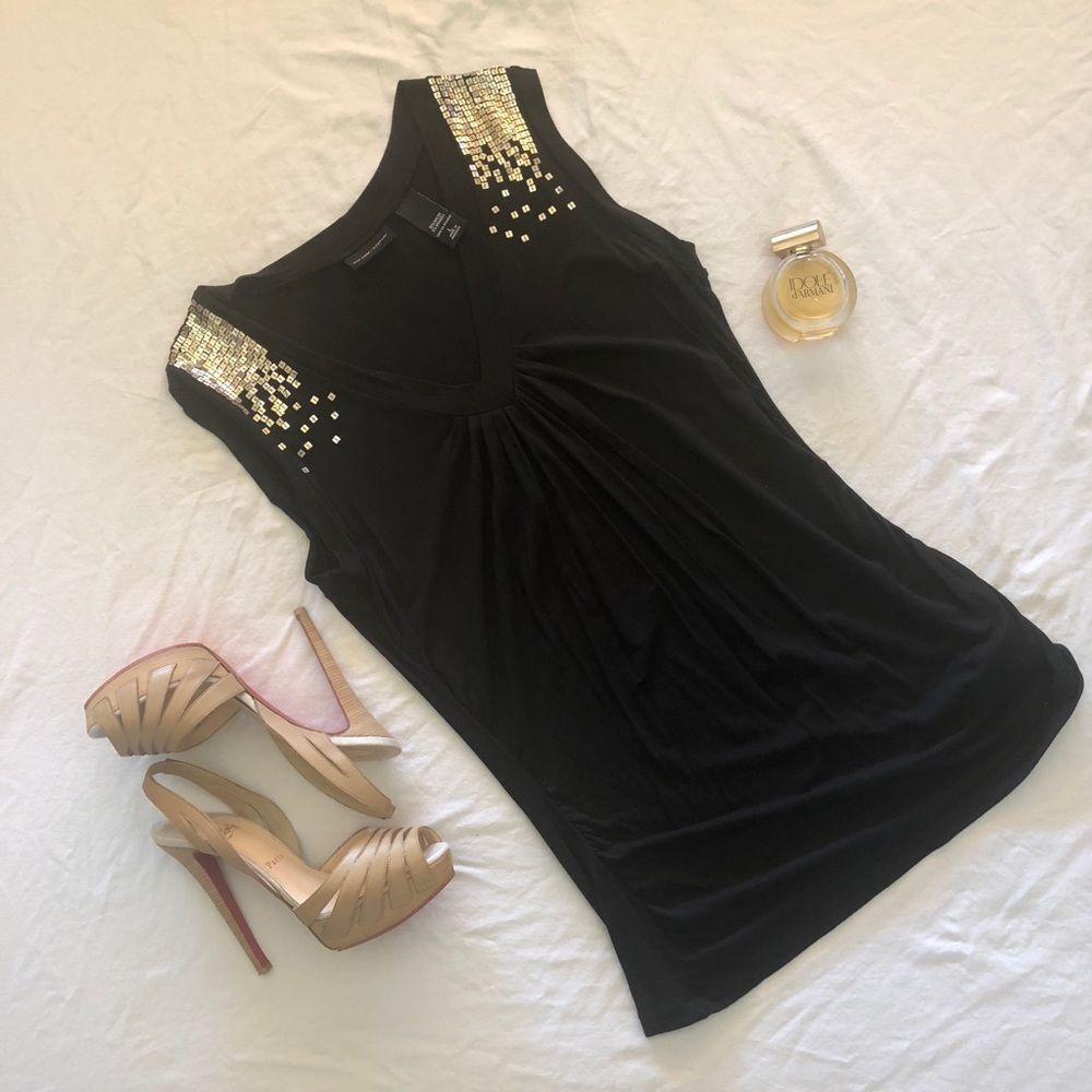 Embellished Rouched Tank